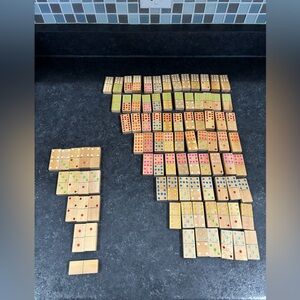 Handmade set of Double 12 dominoes.